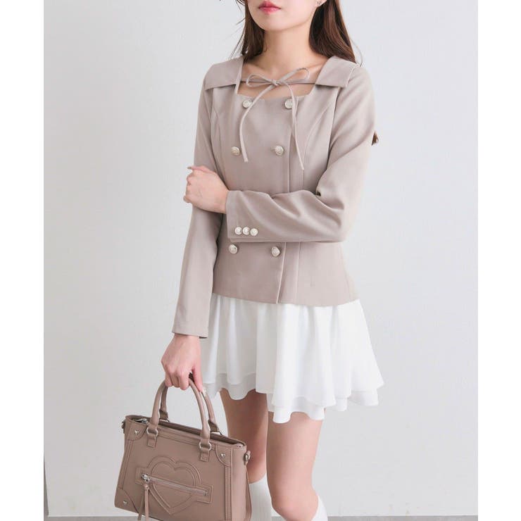 【OLIVE des OLIVE】異素材ドッキングワンピース | NICE CLAUP / OLIVE des OLIVE　OUTLET | 詳細画像9 
