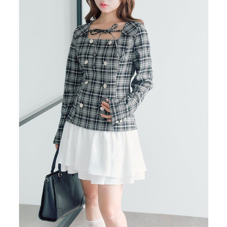 【OLIVE des OLIVE】異素材ドッキングワンピース | NICE CLAUP / OLIVE des OLIVE　OUTLET | 詳細画像3 
