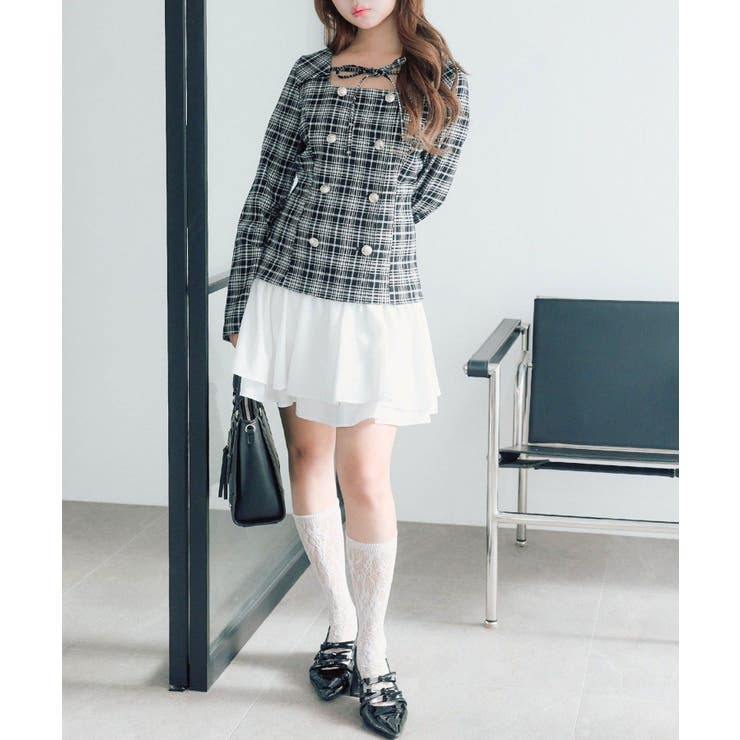 【OLIVE des OLIVE】異素材ドッキングワンピース | NICE CLAUP / OLIVE des OLIVE　OUTLET | 詳細画像5 