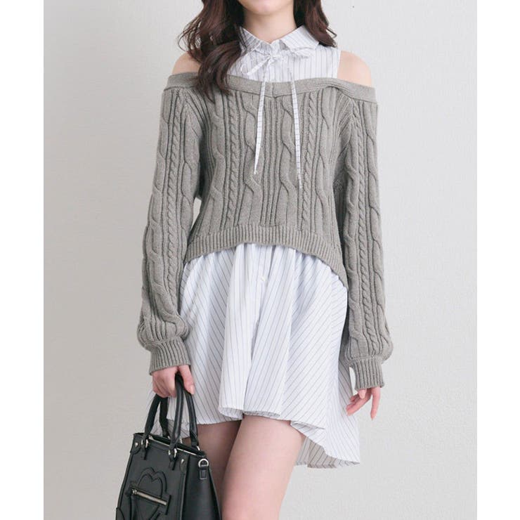 【OLIVE des OLIVE】肩あきドッキングワンピ | NICE CLAUP / OLIVE des OLIVE　OUTLET | 詳細画像5 