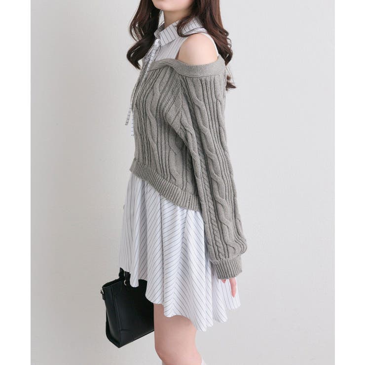 【OLIVE des OLIVE】肩あきドッキングワンピ | NICE CLAUP / OLIVE des OLIVE　OUTLET | 詳細画像6 