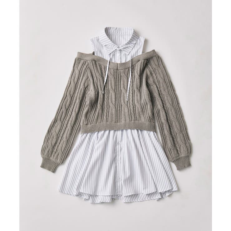 【OLIVE des OLIVE】肩あきドッキングワンピ | NICE CLAUP / OLIVE des OLIVE　OUTLET | 詳細画像3 