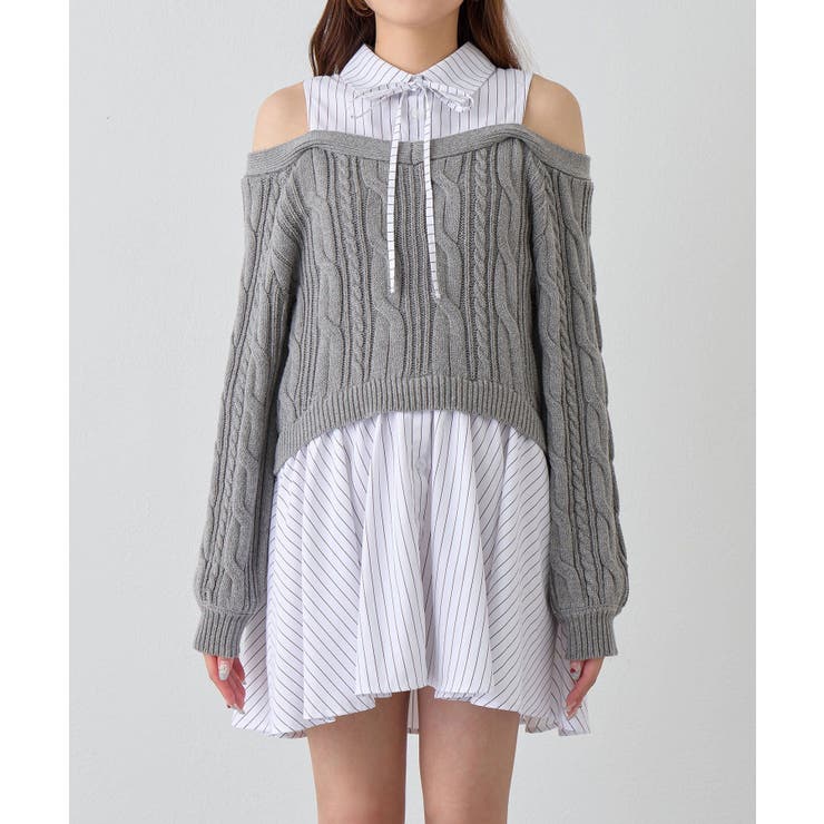 【OLIVE des OLIVE】肩あきドッキングワンピ | NICE CLAUP / OLIVE des OLIVE　OUTLET | 詳細画像16 