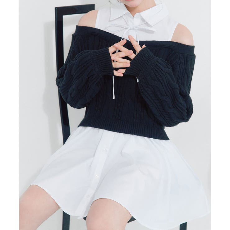 【OLIVE des OLIVE】肩あきドッキングワンピ | NICE CLAUP / OLIVE des OLIVE　OUTLET | 詳細画像13 