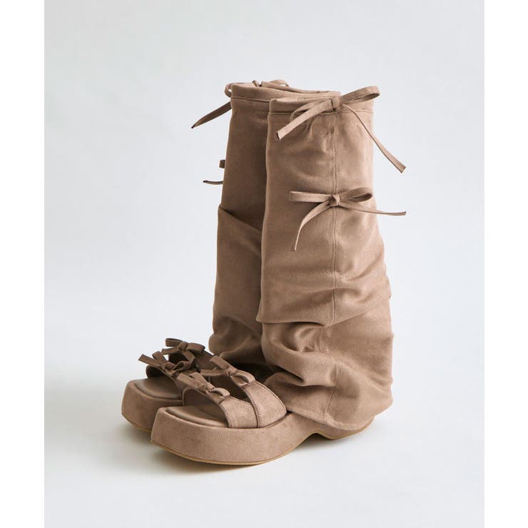 モカ | 【OLIVE des OLIVE】【取り外し可能】カバー付きリボンサンダル | NICE CLAUP / OLIVE des OLIVE　OUTLET