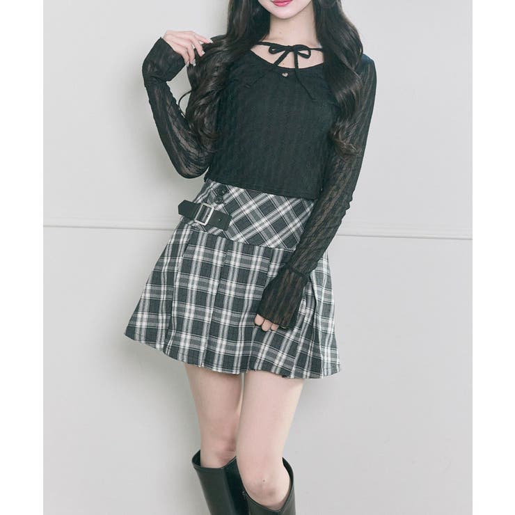 【Belle Charme】Side Belt Plests Skirt | NICE CLAUP / OLIVE des OLIVE　OUTLET | 詳細画像2 