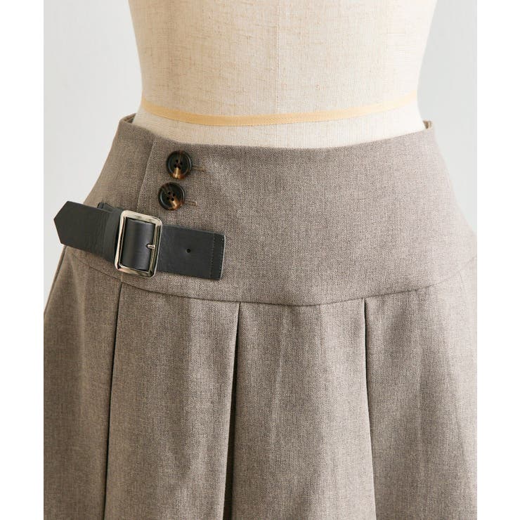 【Belle Charme】Side Belt Plests Skirt | NICE CLAUP / OLIVE des OLIVE　OUTLET | 詳細画像18 