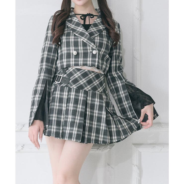 ブラック系 | 【Belle Charme】Side Belt Plests Skirt | NICE CLAUP / OLIVE des OLIVE　OUTLET
