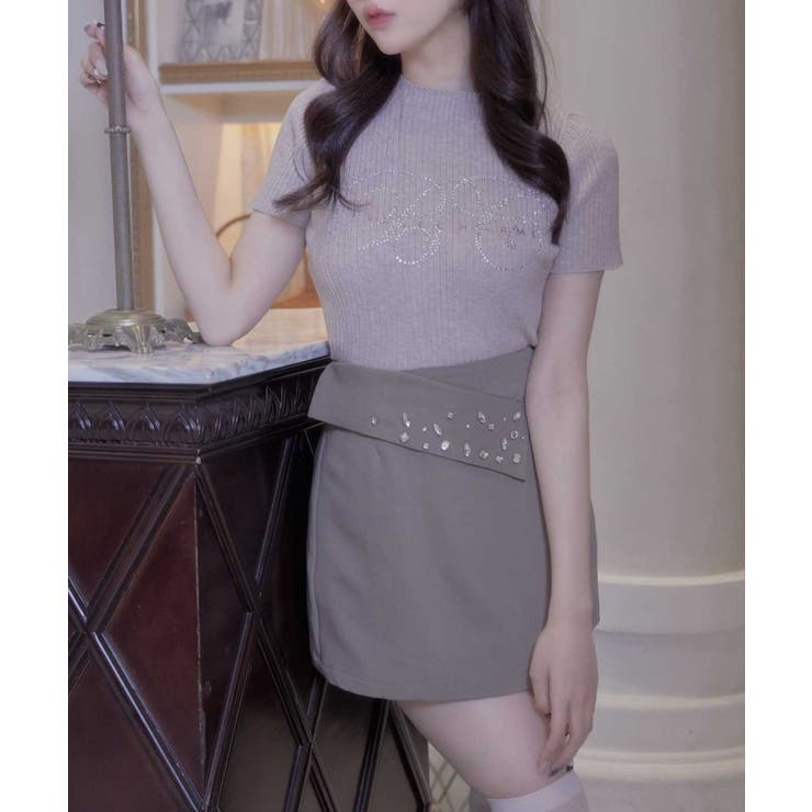 【Belle Charme】ビジューボックスミニスカート | NICE CLAUP / OLIVE des OLIVE　OUTLET | 詳細画像10 
