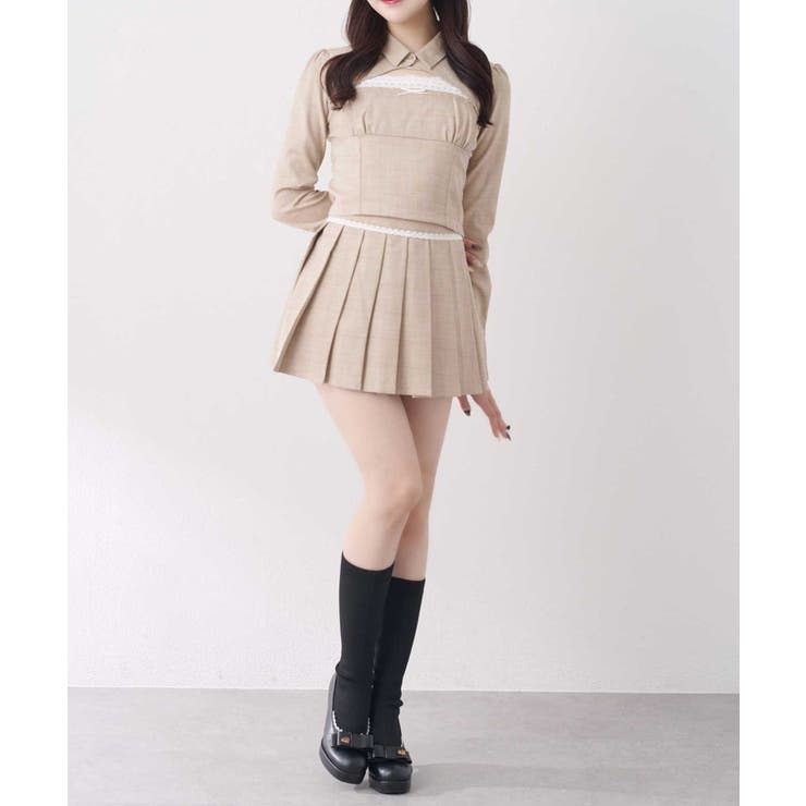 【Belle Charme】レースプリーツミニスカート | NICE CLAUP / OLIVE des OLIVE　OUTLET | 詳細画像10 