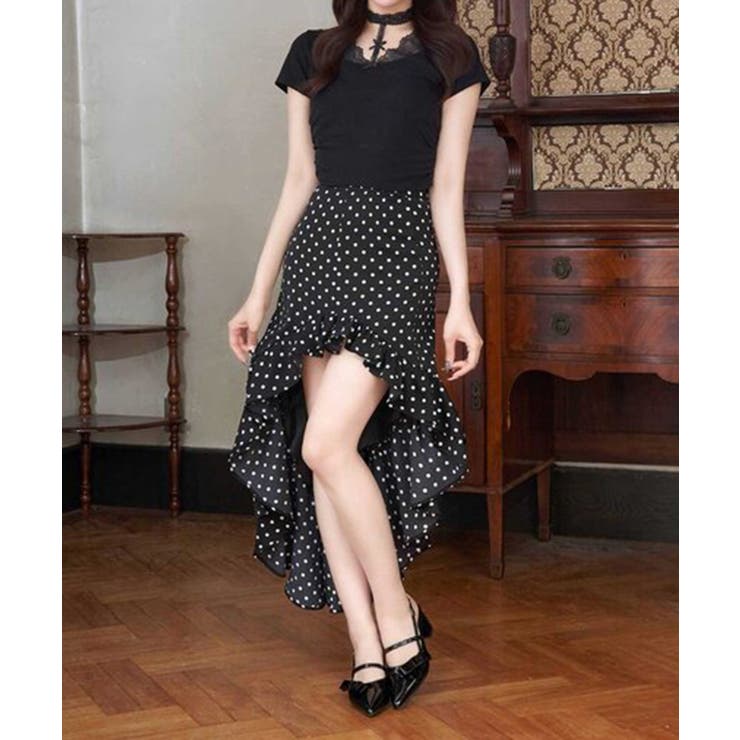 【Belle Charme】アシンメトリーフリルスカート | NICE CLAUP / OLIVE des OLIVE　OUTLET | 詳細画像3 
