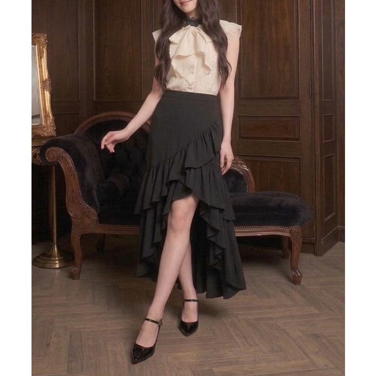 【Belle Charme】アシンメトリーフリルスカート | NICE CLAUP / OLIVE des OLIVE　OUTLET | 詳細画像16 