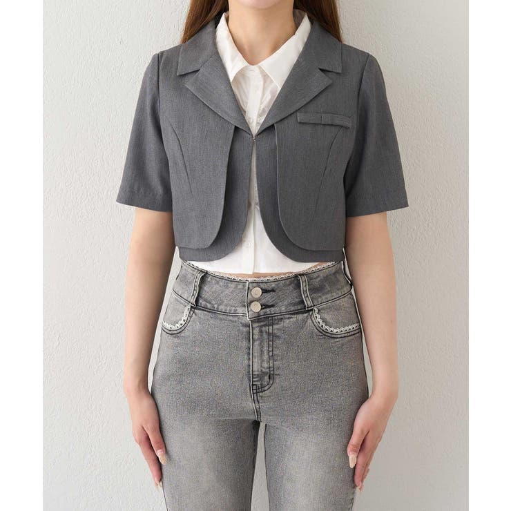 【Belle Charme】ミニリボンショートスリーブジャケット | NICE CLAUP / OLIVE des OLIVE　OUTLET | 詳細画像9 
