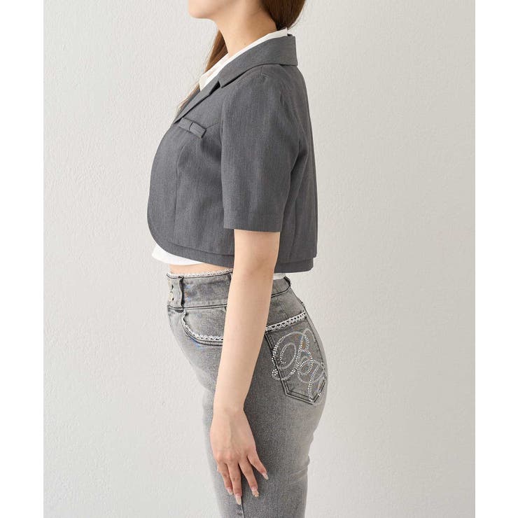 【Belle Charme】ミニリボンショートスリーブジャケット | NICE CLAUP / OLIVE des OLIVE　OUTLET | 詳細画像10 