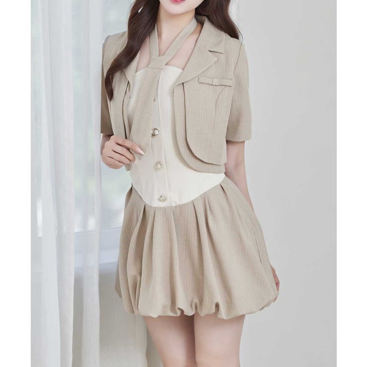 【Belle Charme】ミニリボンショートスリーブジャケット | NICE CLAUP / OLIVE des OLIVE　OUTLET | 詳細画像3 