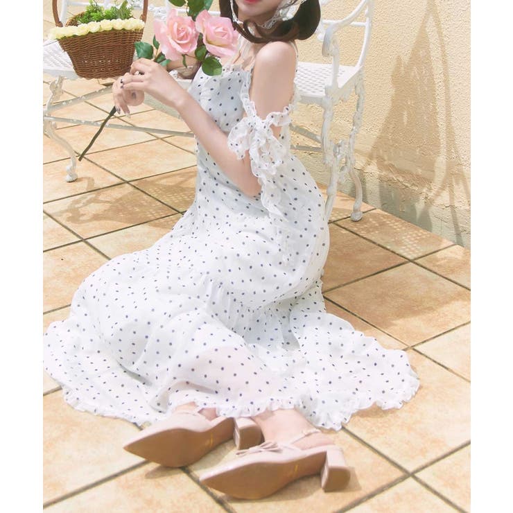 ドット | 【Belle Charme】ソフトフリルキャミロングワンピ | NICE CLAUP / OLIVE des OLIVE　OUTLET