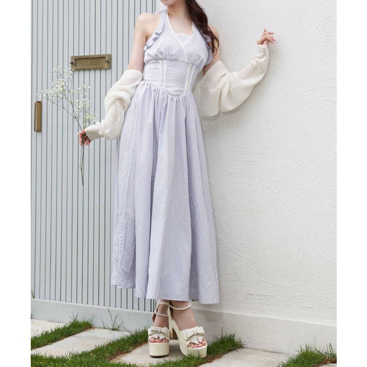 グレー | 【Belle Charme】ホルターネックロングワンピース | NICE CLAUP / OLIVE des OLIVE　OUTLET