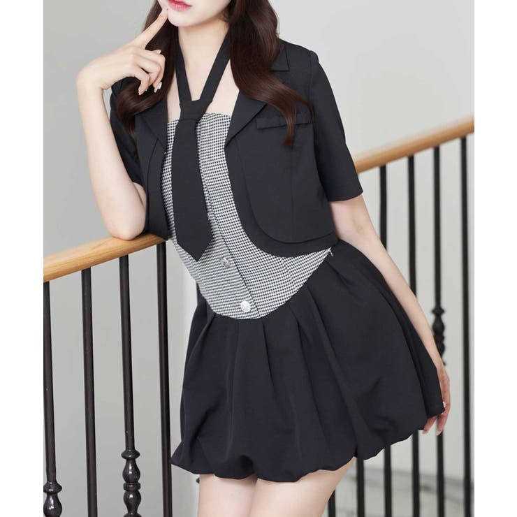 ブラック | 【Belle Charme】ベアトップワンピース&タイセット | NICE CLAUP / OLIVE des OLIVE　OUTLET