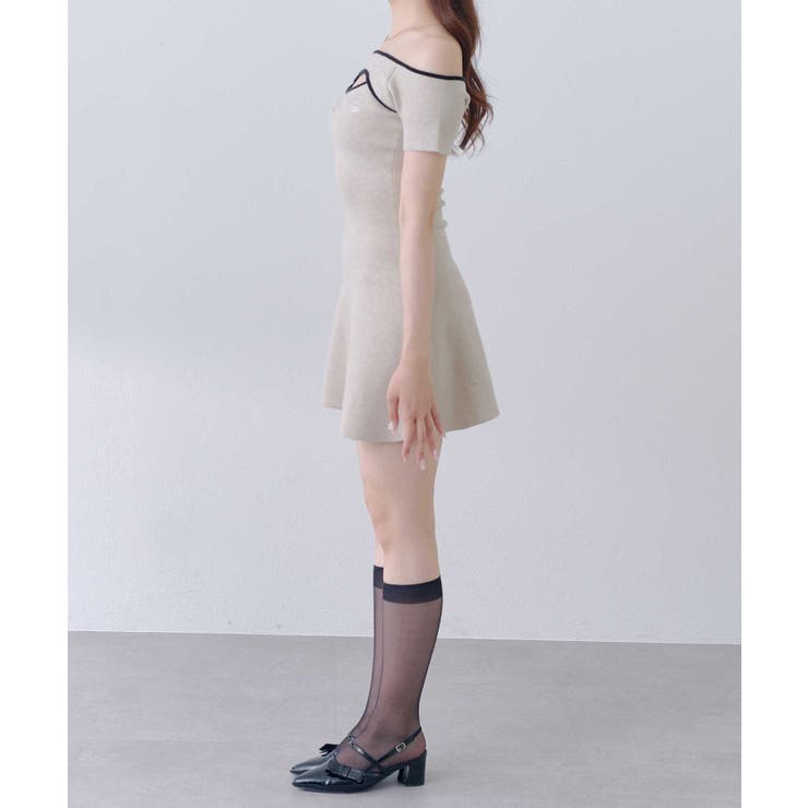 【Belle Charme】ロゴニットフレアワンピース | NICE CLAUP / OLIVE des OLIVE　OUTLET | 詳細画像9 