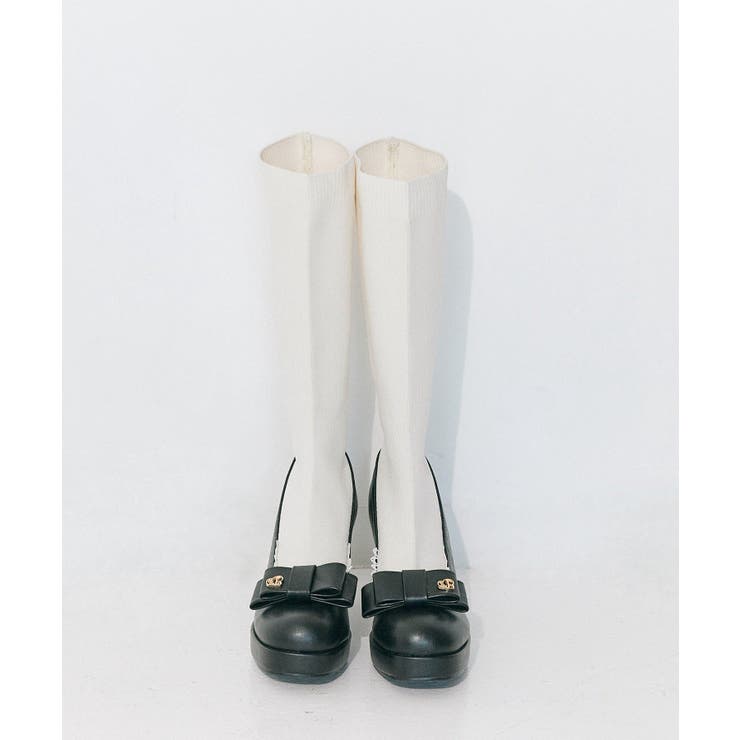 【Belle Charme】Ribbon Sock Boots | NICE CLAUP / OLIVE des OLIVE　OUTLET | 詳細画像7 