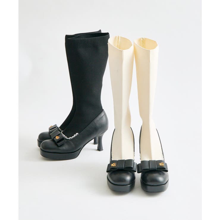 【Belle Charme】Ribbon Sock Boots | NICE CLAUP / OLIVE des OLIVE　OUTLET | 詳細画像2 