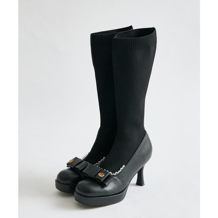 【Belle Charme】Ribbon Sock Boots | NICE CLAUP / OLIVE des OLIVE　OUTLET | 詳細画像10 