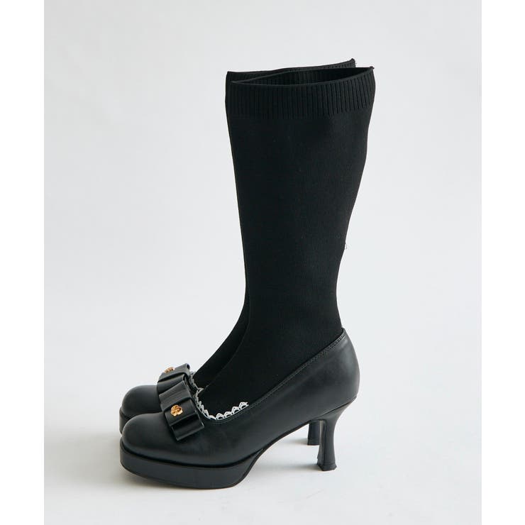【Belle Charme】Ribbon Sock Boots | NICE CLAUP / OLIVE des OLIVE　OUTLET | 詳細画像15 