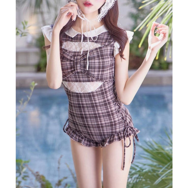 ブラウン | 【Belle Charme】ビッグリボンワンピースSwimwear | NICE CLAUP / OLIVE des OLIVE　OUTLET