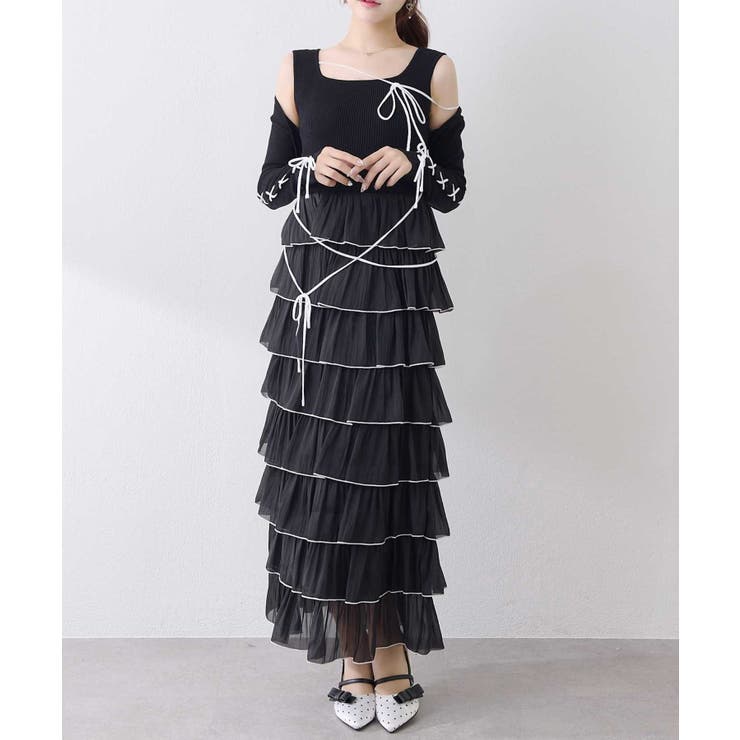 ブラック | 【Belle Charme】ドッキングワンピ | NICE CLAUP / OLIVE des OLIVE　OUTLET