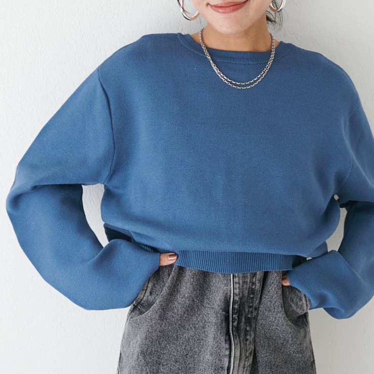 ブルー | 【LARUTA】Wジャガードバナナスリーブカーデ | RMAF　NICE CLAUP / OLIVE des OLIVE
