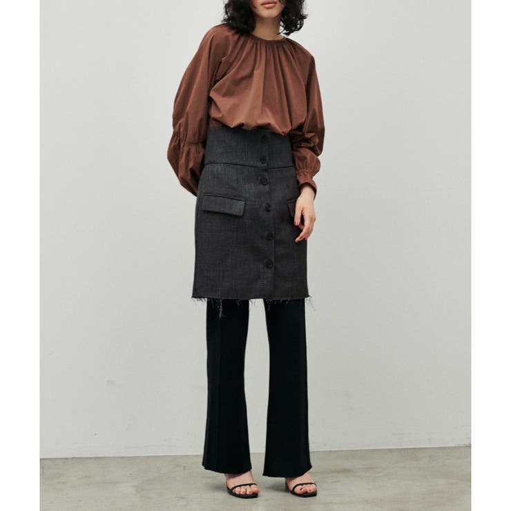 LARUTA ウール混ウエストゴムニットパンツ LARUTA（ラルータ）の「【LARUTA】ウール混ウエストゴムニット