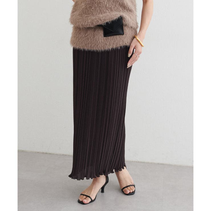 ブラウン | 【LARUTA】プリーツタイトスカート | NICE CLAUP / OLIVE des OLIVE　OUTLET