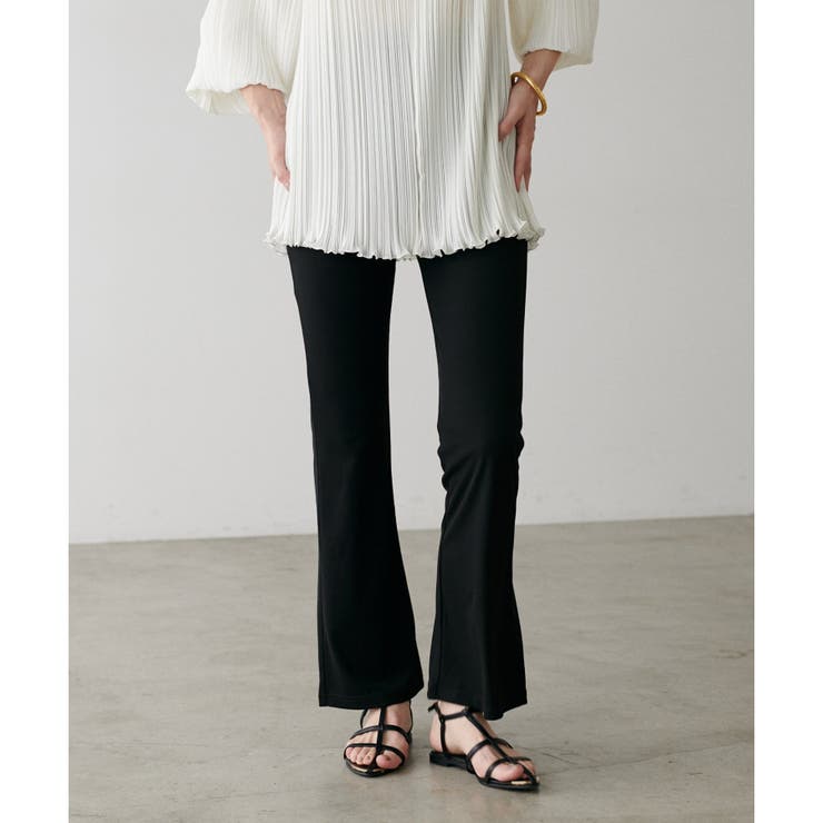 ブラック | 【LARUTA】美しいシルエットリブパンツ | NICE CLAUP / OLIVE des OLIVE　OUTLET