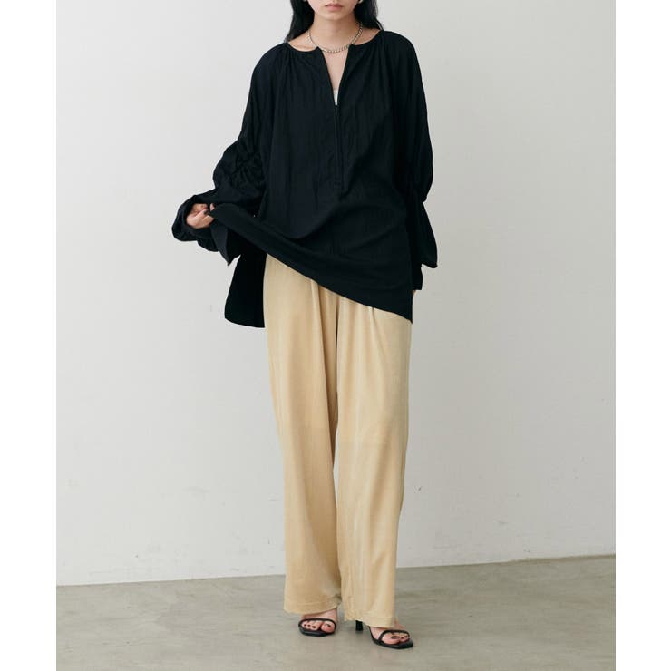 【LARUTA】サイドライン切替ベロアパンツ | NICE CLAUP / OLIVE des OLIVE　OUTLET | 詳細画像3 