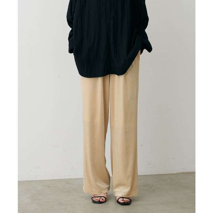 【LARUTA】サイドライン切替ベロアパンツ | NICE CLAUP / OLIVE des OLIVE　OUTLET | 詳細画像4 