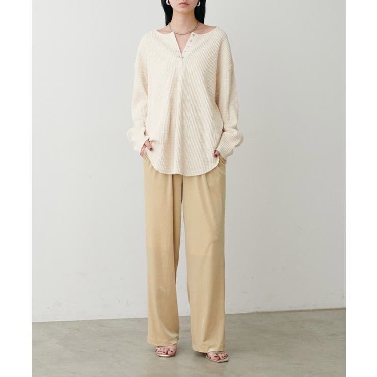 【LARUTA】サイドライン切替ベロアパンツ | NICE CLAUP / OLIVE des OLIVE　OUTLET | 詳細画像6 