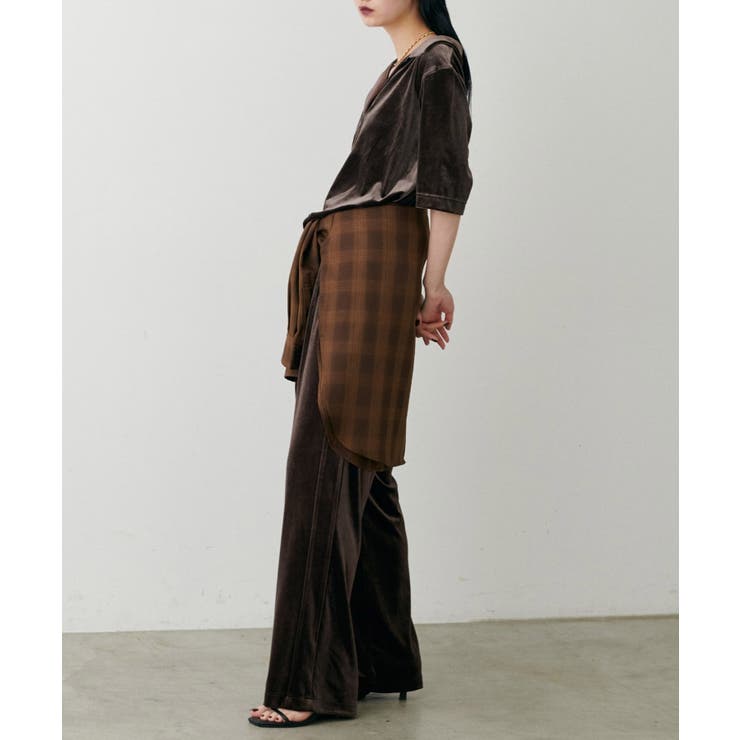 【LARUTA】サイドライン切替ベロアパンツ | NICE CLAUP / OLIVE des OLIVE　OUTLET | 詳細画像30 