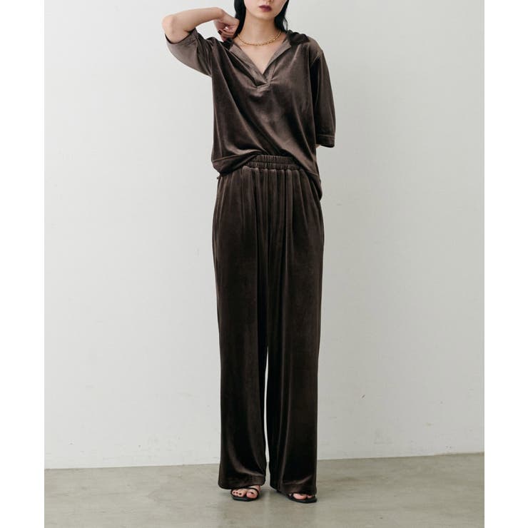 【LARUTA】サイドライン切替ベロアパンツ | NICE CLAUP / OLIVE des OLIVE　OUTLET | 詳細画像32 