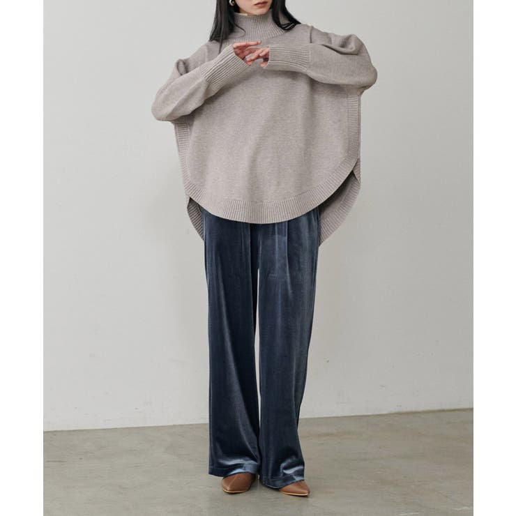 ブルー | 【LARUTA】サイドライン切替ベロアパンツ | NICE CLAUP / OLIVE des OLIVE　OUTLET