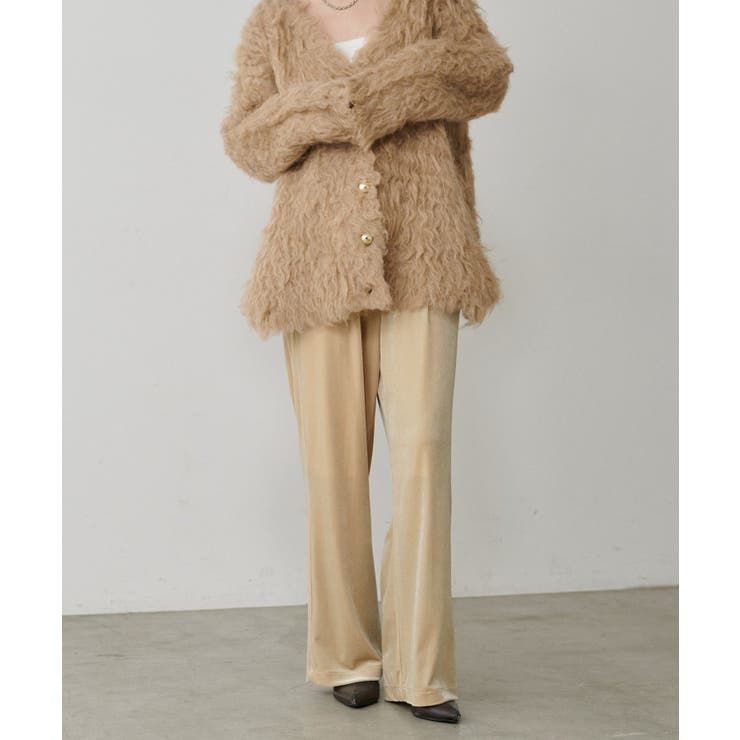 アイボリー | 【LARUTA】サイドライン切替ベロアパンツ | NICE CLAUP / OLIVE des OLIVE　OUTLET