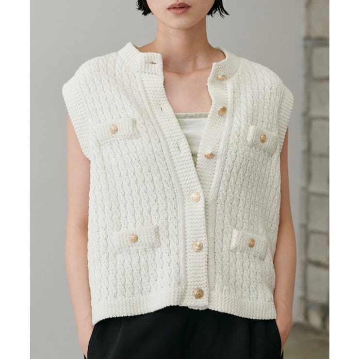 オフ | 【LARUTA】モールクルーニットベスト | NICE CLAUP / OLIVE des OLIVE　OUTLET