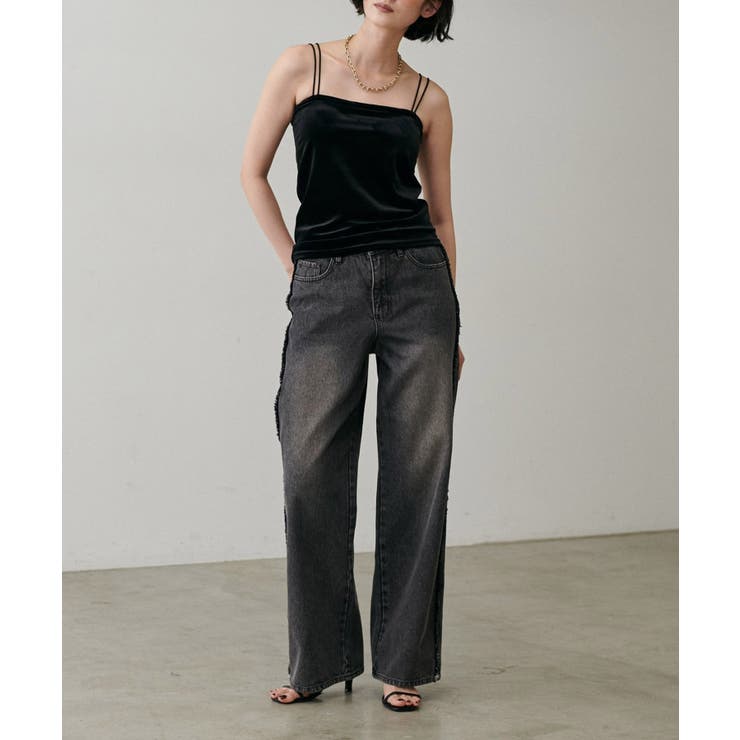 【LARUTA】カップ付きベロアキャミ | NICE CLAUP / OLIVE des OLIVE　OUTLET | 詳細画像2 