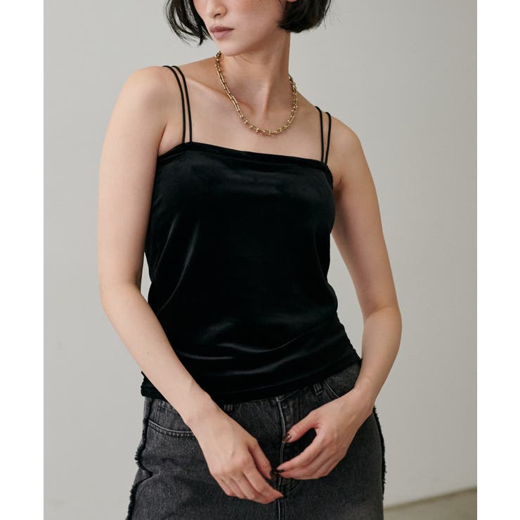 【LARUTA】カップ付きベロアキャミ | NICE CLAUP / OLIVE des OLIVE　OUTLET | 詳細画像4 