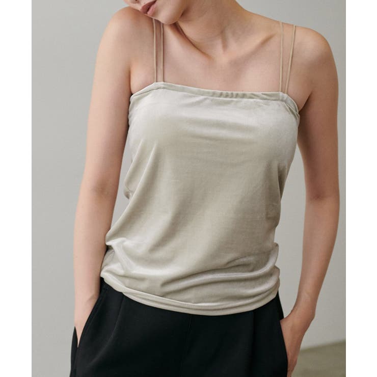 グレージュ | 【LARUTA】カップ付きベロアキャミ | NICE CLAUP / OLIVE des OLIVE　OUTLET