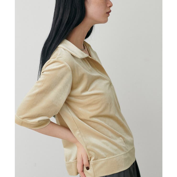 【LARUTA】ベロアポロシャツプルオーバー | NICE CLAUP / OLIVE des OLIVE　OUTLET | 詳細画像6 