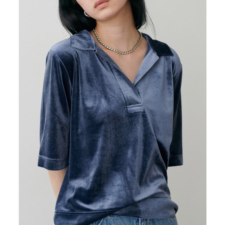 【LARUTA】ベロアポロシャツプルオーバー | NICE CLAUP / OLIVE des OLIVE　OUTLET | 詳細画像10 