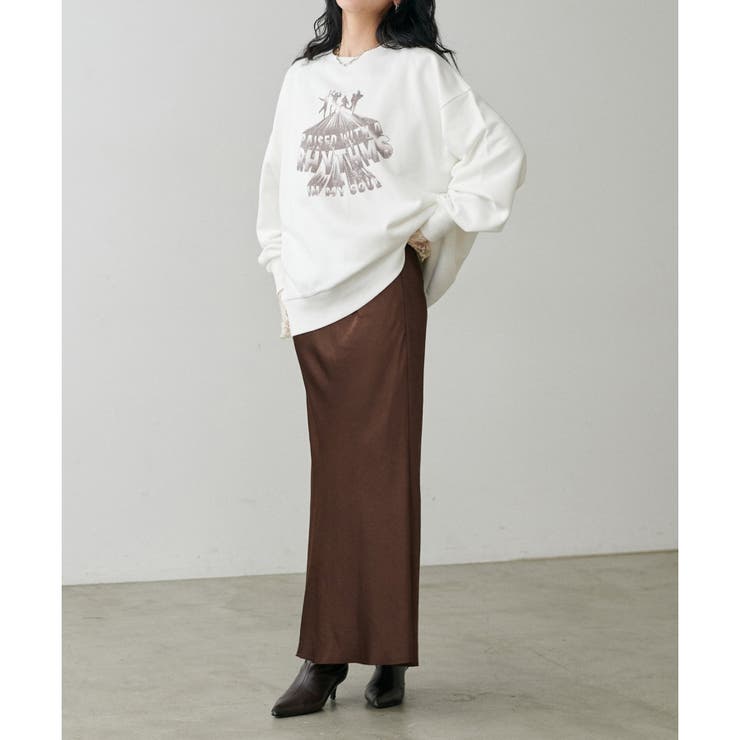 【LARUTA】グラフィックロゴ裏毛プルオーバー | NICE CLAUP / OLIVE des OLIVE　OUTLET | 詳細画像3 