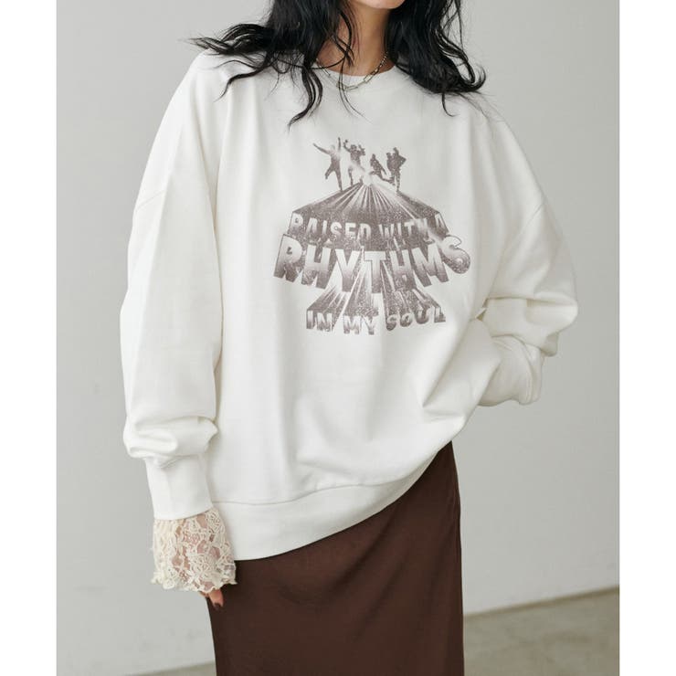 オフ | 【LARUTA】グラフィックロゴ裏毛プルオーバー | NICE CLAUP / OLIVE des OLIVE　OUTLET