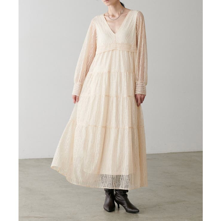 【LARUTA】レース切替ロングワンピース | NICE CLAUP / OLIVE des OLIVE　OUTLET | 詳細画像4 