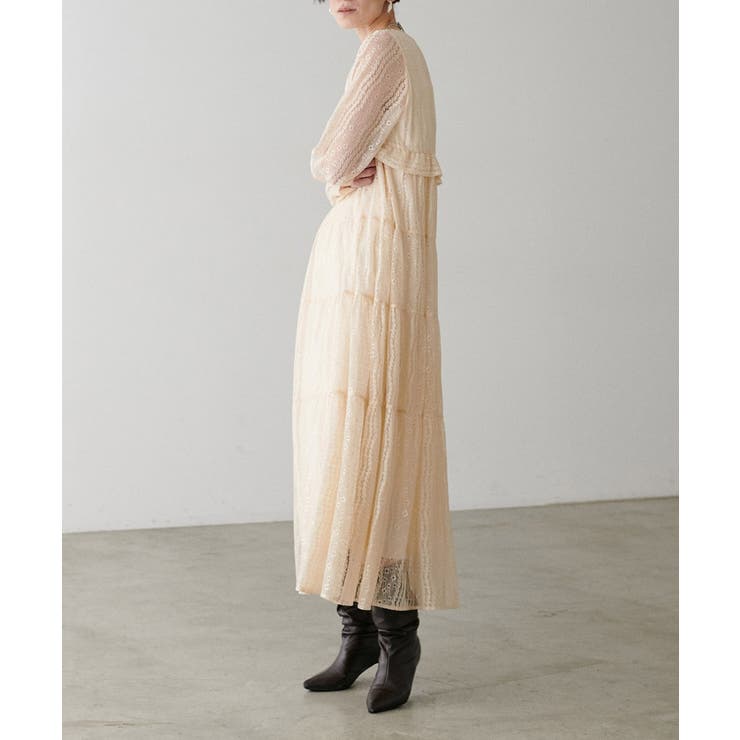 【LARUTA】レース切替ロングワンピース | NICE CLAUP / OLIVE des OLIVE　OUTLET | 詳細画像5 